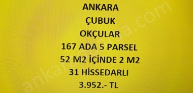 ANKARA ÇUBUK OKÇULAR DA 2 M2 HİSSELİ TAPULU BAHÇE