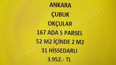 ANKARA ÇUBUK OKÇULAR DA 2 M2 HİSSELİ TAPULU BAHÇE