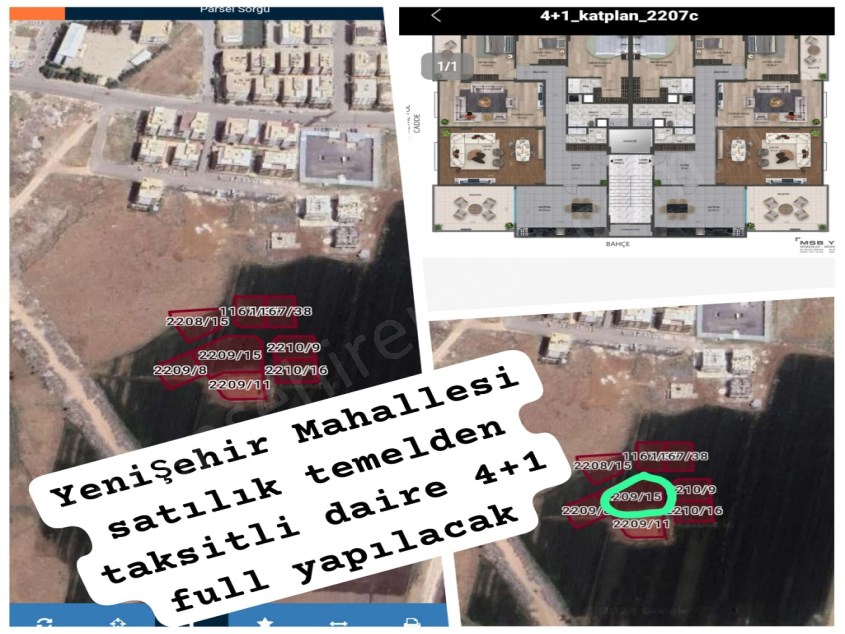 yenişehir mahallesi temelden satılık daire