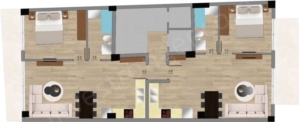 ATİNANIN MERKEZİNDE YENİ GOLDEN YASASINA UYGUN (250.000 EURO)DAİRELER Kat Planı