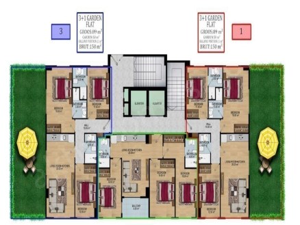 Alanya Obada yatırım projesi: daireler 1+1, 2+1, 58 124m².