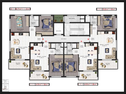 Gazipaşa bölgesinde 1+1, 2+1 daire yerleşim planlarıyla yeni premium sınıf bir proje