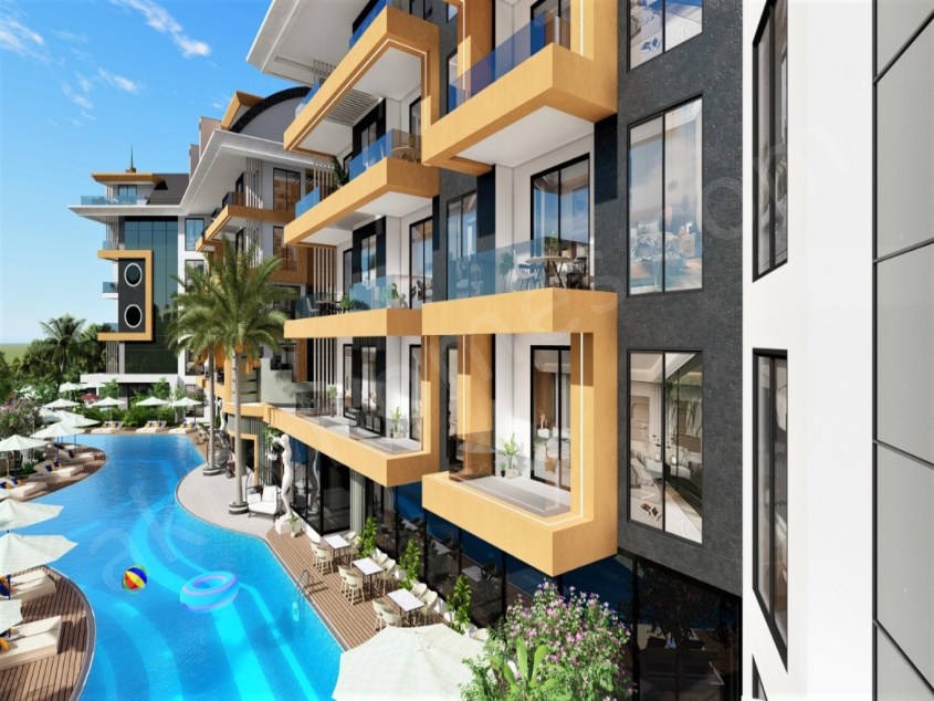 Neues Projekt in der prestigeträchtigen Gegend von Oba, 300 Meter vom Meer entfernt