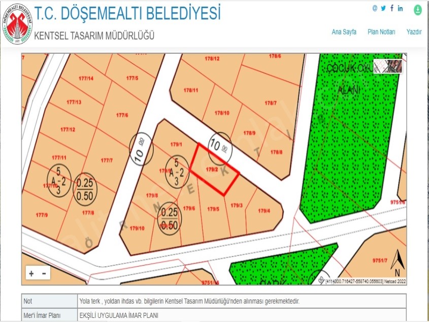 DÖŞEMEALTI EKŞİLİDE 406m2 SATILIK İMARLI VİLLA ARSALARI 