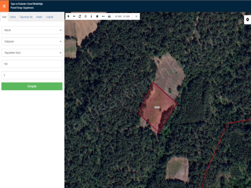 GÖLPAZARI TAŞÇIAHİLER KÖYÜNDE 4895 M2 TARLA