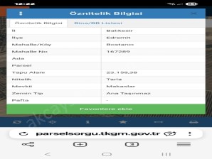 Edremit Bostancı 23 Dönüm Havaalanı Yakını Satılık Tarla
