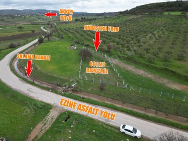 AKKÖYDE SATILIK ASFALT ÜSTÜ 601 M2 BAHÇE 