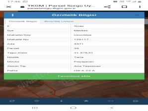 SİVAS UZUNTEPEDE SATILIK  İMARLI TARLA 