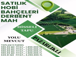 TURGUTLU SATILIK DERBENT MAH HOBİ BAHÇELERİ TOPLAM 5 PARÇA FİYAT ARALIĞI İLE YOLU VAR SU VAR HİSSELİ