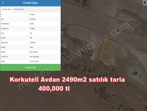 KORKUTELİ SATILIK TARLA