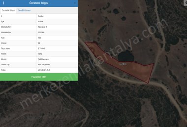 BURDUR BUCAK TAŞYAYLA 1 MAH SATILIK 6750M2 TARLA