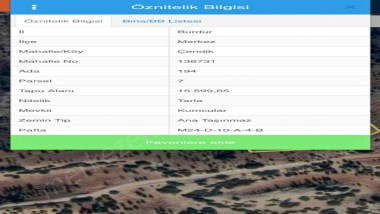  BURDUR MERKEZ GÖL MANZARALI SATILIK TARLA