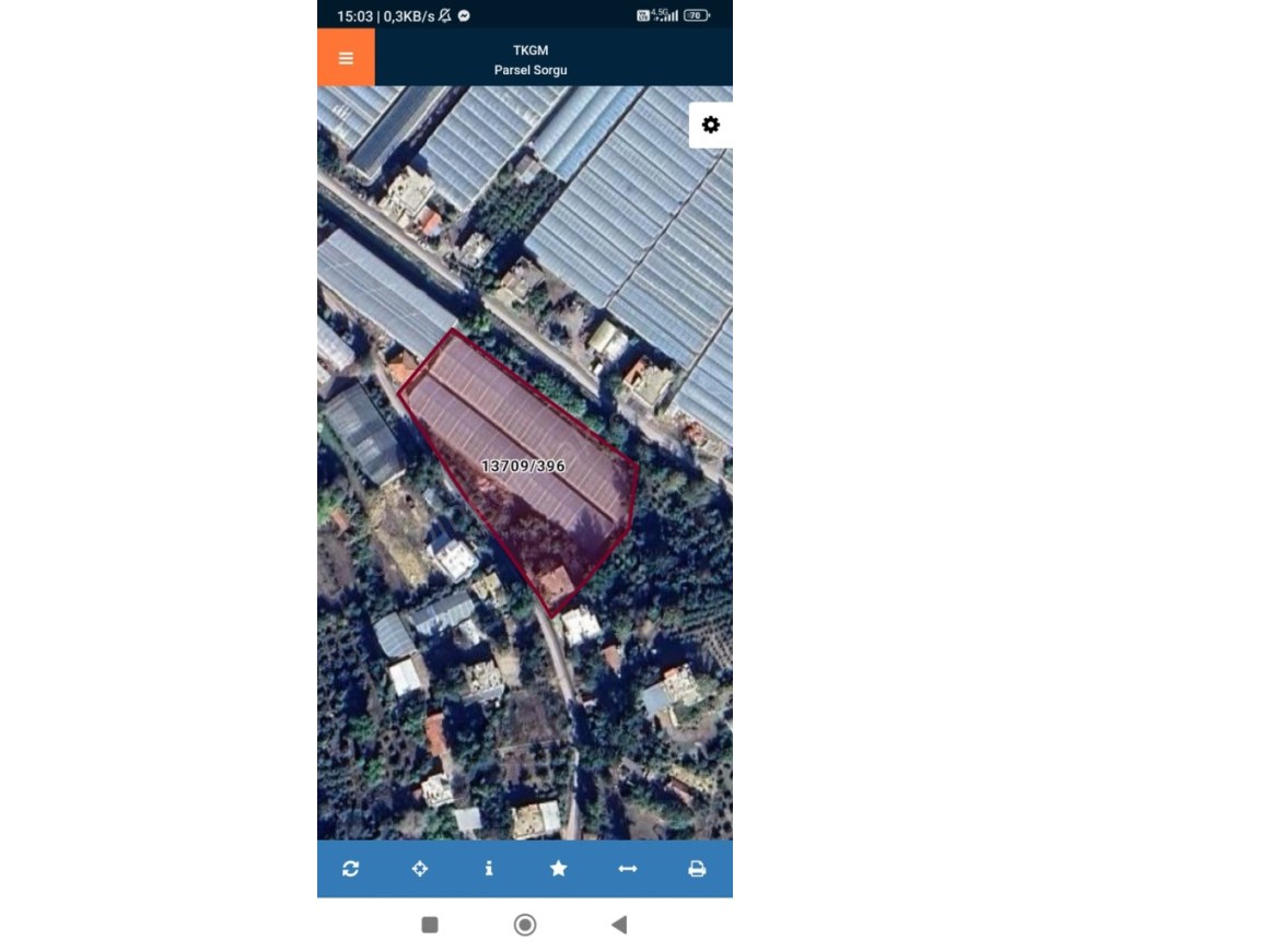ANTALYA AKSU GÜLOLUK TA 5600M2 TARLA İÇİNDE 3500M2 SERA EV