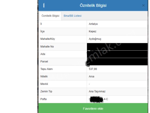 VARSAK AYDOĞMUŞ MAHALLESİ %50 İLE KAT KARŞILIĞI ARSA 