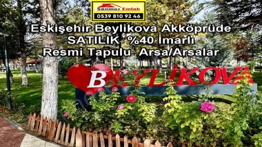ESKİŞEHİR BEYLİKOVA AKKÖPRÜ,DE SATILIK YÜZDE 40 KONUT İMARLI 862M2 ARSA