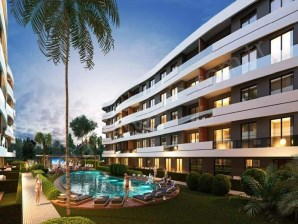 Satılık 1+1 Daire Kadinlar Denizi Dogalgazli Yerden Isitmali Havuzlu Site İçinde