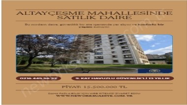 ALTAYÇEŞMEDE SATILIK DAİRE GÜVENLİKLİ SİTE İÇERİSİNDE