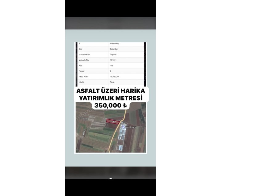 Asfalt Üzeri Harika Yatırımlık 