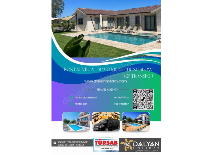 DALYAN MERKEZDE TATİL VİLLALARI