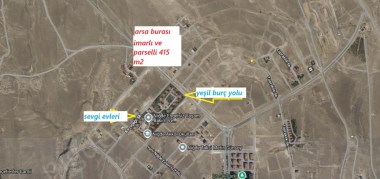 sevgi evleri karşısında  415 m2 satılık  arsa
