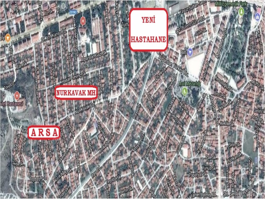NURKAVAK CD. 30 DAİRE 1+1 PLANLI HASTANE ŞOK MARKET FIRIN                       770 M2 SATILIK ARSA 