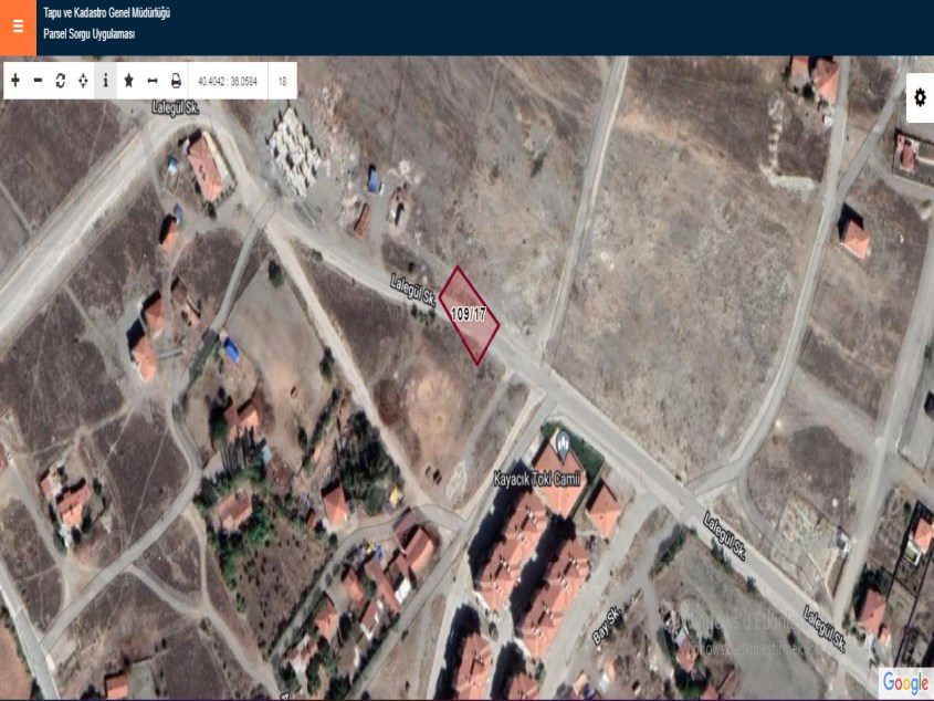TOKİ CAMİİ YANI 600 M2 SATILIK İMARLI ARSA